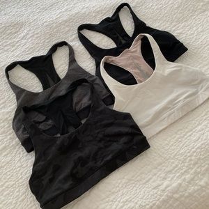 *Set of 4* Lululemon Invigorate Bras Size 6 in Black White, Camo & Grey